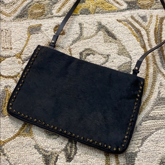 Zara Handbags - 💕Zara black fur leather purse cute 💕